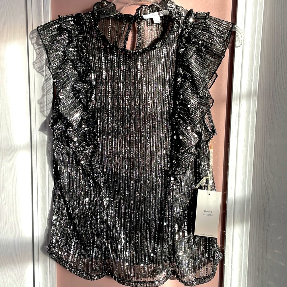 Top BLASHE, size L, black/silver